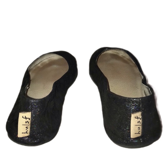 French Sole NY Sloop Black Metallic Leather Ballet Flat Women’s 8 Round Toe - Picture 8 of 12